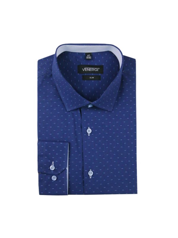 Modrá pánska košeľa so vzorom