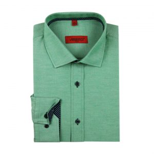 Zelená jednofarebná pánska košeľa